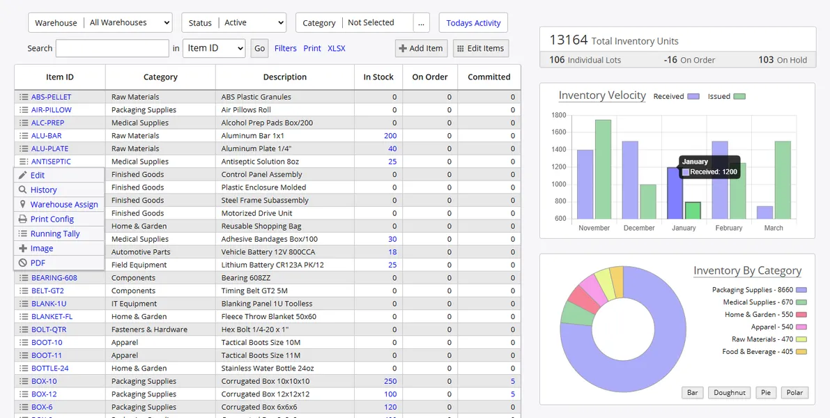 Inventory Pro Desktop Inventory Pro Desktop Overview / Dashboard landing page